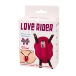 Cinta Love Rider com Estimulador e Vibrador Clitoriano em Silicone com 10 Velocidades - 9,5 x 6,5 cm - Cor Roxo - Embalagem