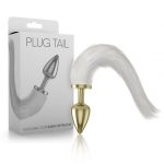 Plug Anal Tail em Metal com Rabo de Pelúcia – Dourado - Embalagem