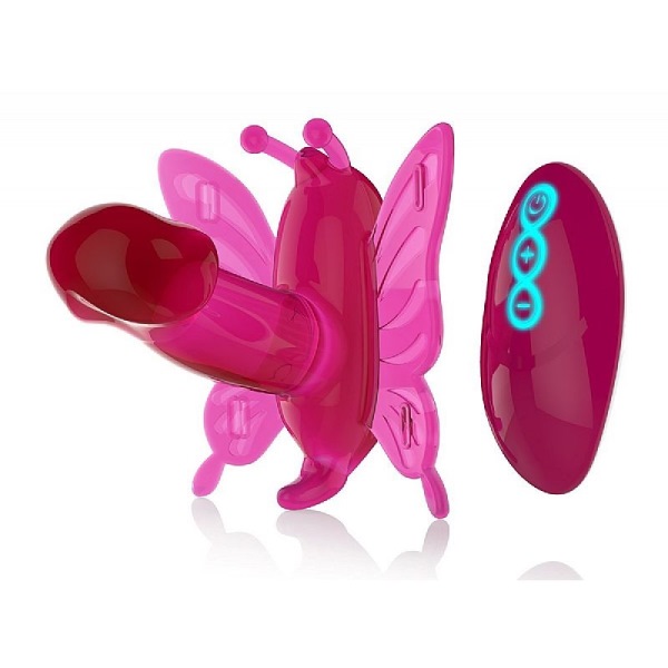 Vibrador Borboleta Mini Penis Com Cinta Controle Remoto - Pink